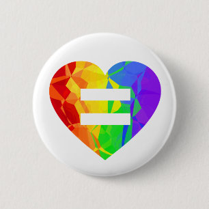 Fraktal-Regenbogen-Herz-Heirat-Gleichheits-Knopf Button
