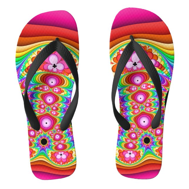 Fraktal-Retro Groovy Reise Flip Flops (Fußbett)