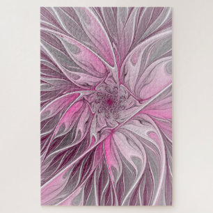 Fraktal Rosa Blume Traum, Blumenfantasy Muster