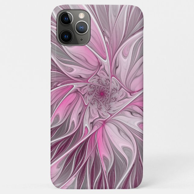 Fraktal Rosa Blume Traum, Blumenfantasy Muster Case-Mate iPhone Hülle (Rückseite)