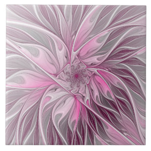 Fraktal Rosa Blume Traum, Blumenfantasy Muster Fliese