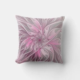 Fraktal Rosa Blume Traum, Blumenfantasy Muster Kissen