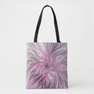 Fraktal Rosa Blume Traum, Blumenfantasy Muster Tasche