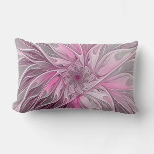 Fraktal Rosa Blume Traum, Blumenmuster Lendenkissen