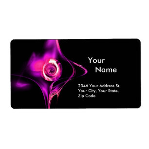 FRAKTAL ROSE 1 Rosa Fuchsia Lila Schwarz