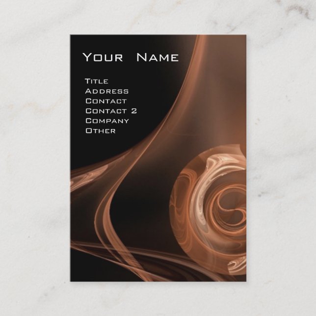 FRAKTAL ROSE 3 hellbraun schwarz Visitenkarte (Vorderseite)