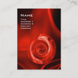 FRAKTAL ROSE 4 MONOGRAMM kräftig rot Schwarz-weiß Visitenkarte