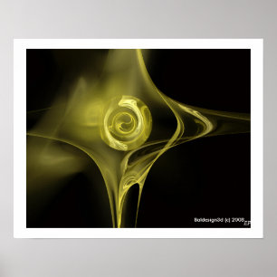 FRAKTAL ROSE, gelb Poster