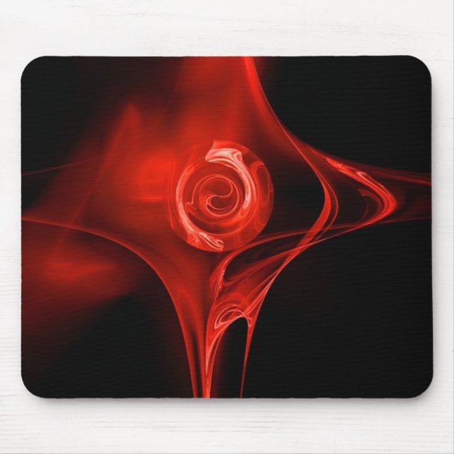 FRAKTAL ROSE, rot, schwarz Mousepad (Vorne)