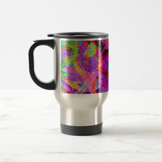 Fraktal roter Psy Kaffee Reisebecher