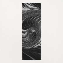 Fraktal Schwarz-weiß Metal Nautilus Swirl
