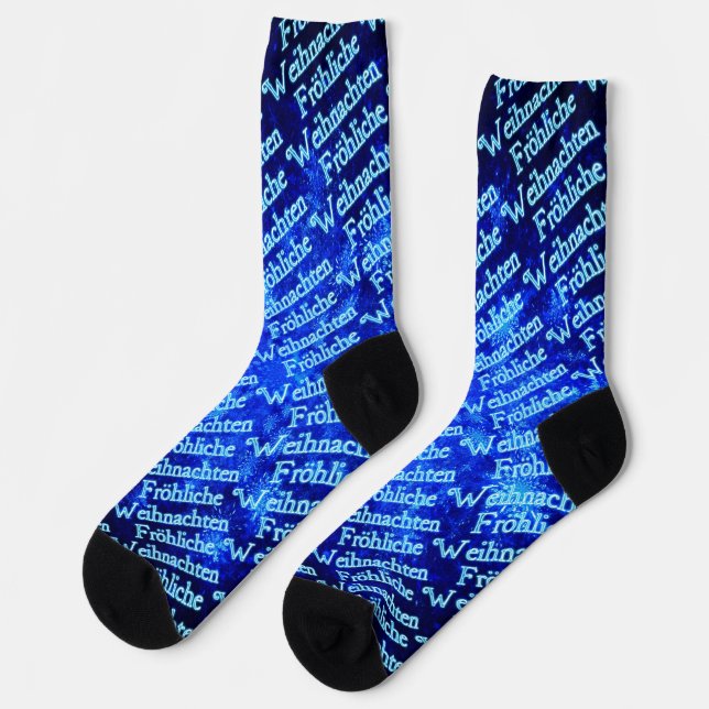 Fraktal Snowburst - Froliche Weihnachten Socken (Linkes Detail)