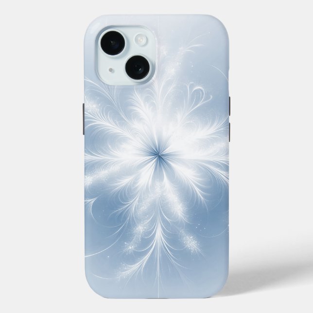 Fraktal Snowflake auf Pastelblau Case-Mate iPhone Hülle (Rückseite)