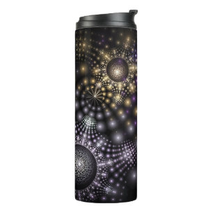 Fraktal Sphere Art Mandala Universe Thermosbecher