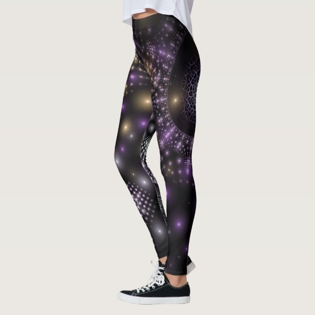 Fraktal Sphere Art Mandala Universe Yoga Leggings (Links)