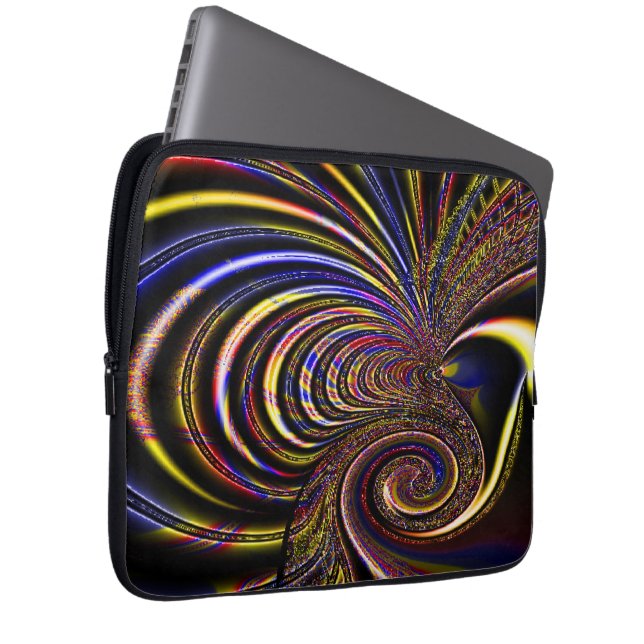 Fraktal Spiral Designed (13") Electronics Bag Laptopschutzhülle (Vorne Rechts)