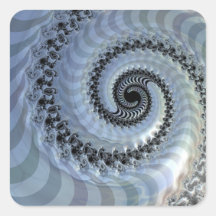 Fraktal Spiral Elegance Square Sticker