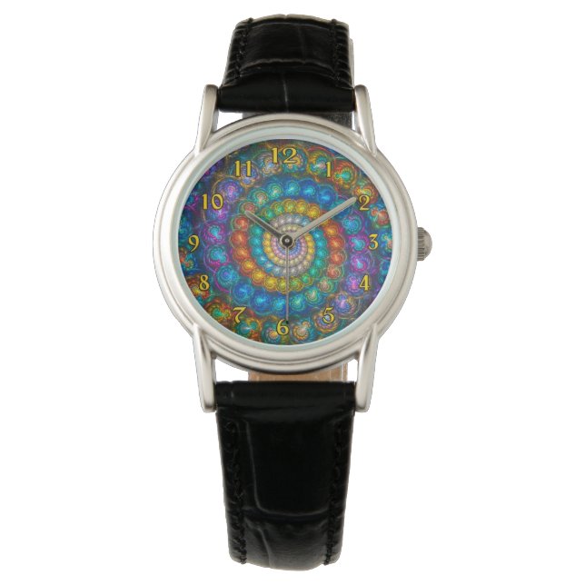 Fraktal Spiral Muschel Beads beobachten Armbanduhr (Vorderseite)