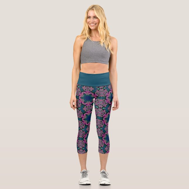 Fraktal-Strahlung Capri Leggings (Vorderseite)