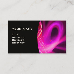 FRAKTAL SWIRL GEM MONOGRAM Schwarz-weiß rosa Visitenkarte
