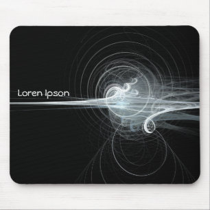 Fraktal Swirl II - Schwarz Mousepad