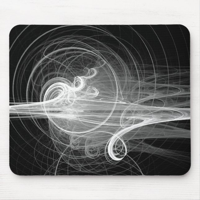 Fraktal Swirl III - Schwarz Mousepad (Vorne)