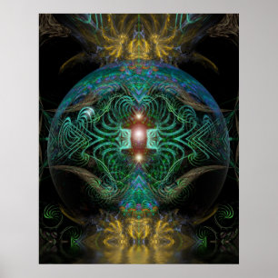 Fraktal Temple Poster