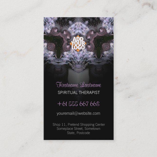 Fraktal Tribal Lace mit Logo-Visitenkarte Visitenkarte (Vorderseite)