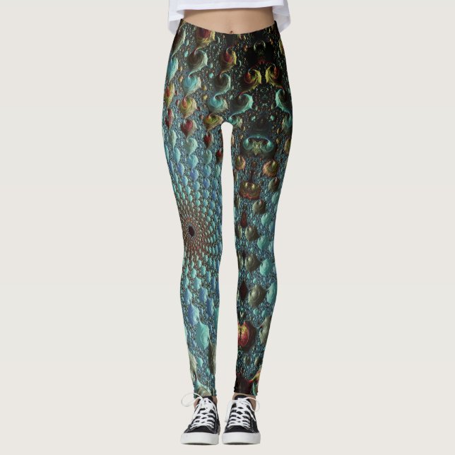 Fraktal trippy Leggings (Vorderseite)