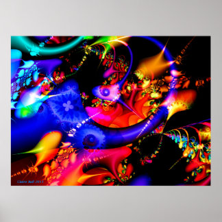 Fraktal "Under Sea" farbenfroh drucken Poster