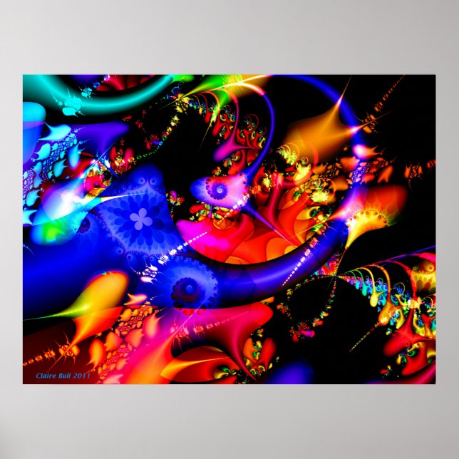 Fraktal "Under Sea" farbenfroh drucken Poster (Vorne)