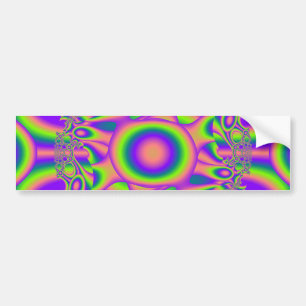 Fraktal-Verzerrungs-lila grünes psychedelisches Autoaufkleber