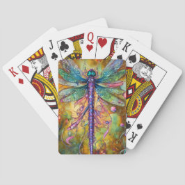 Fraktal Watercolor Dragonfly Spielkarten