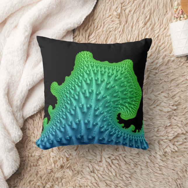 Fraktal Wave Künstlerisch Nautical Beach House Kissen (Decke)