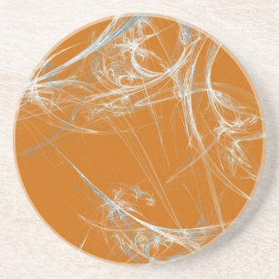 Fraktal Web Series-2 - Orange White Untersetzer 1