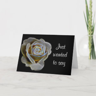 Fraktal White Rose Dankeskarte
