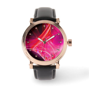 FRAKTAL-WIRBEL in LILA rosa Fuchsia Armbanduhr
