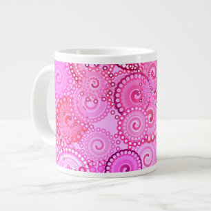 Fraktal wirbeln, rosa und fuchsisch Jumbo-Tasse