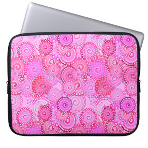Fraktal wirbeln, rosa und fuchsisch laptopschutzhülle