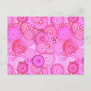 Fraktal wirbeln, rosa und fuchsisch postkarte