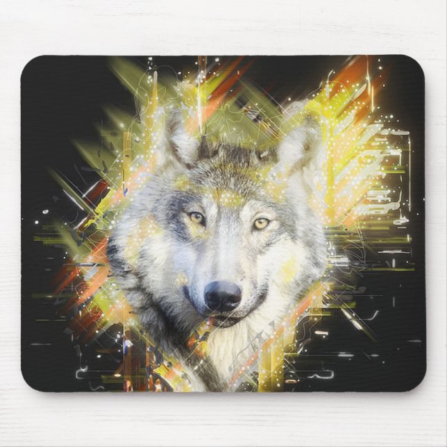 Fraktal Wolf Mousepad (Vorne)