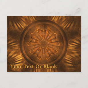 Fraktal Wood Carving Postkarte