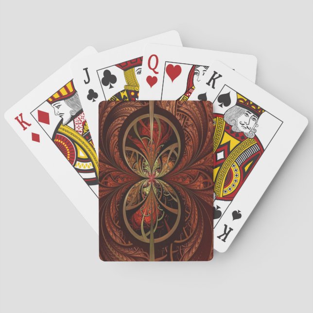 Fraktal Wood Spielkarten (Rückseite)