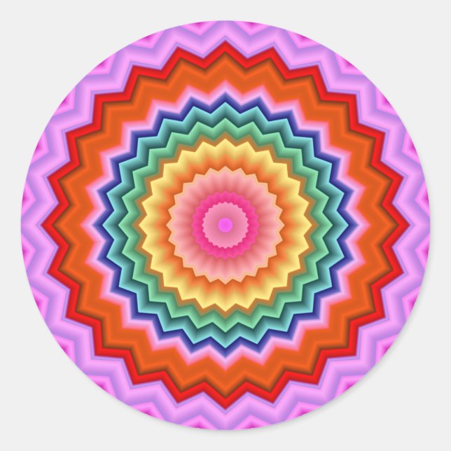 Fraktal Zigzag Kaleidoskop Sticker (Vorderseite)