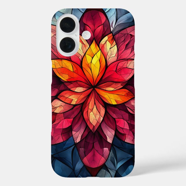 Fraktale blühen iPhone 16 hülle (Rückseite)