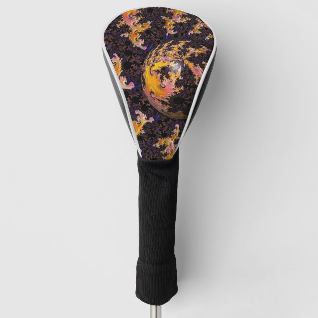 Fraktale Feuersbrunst-Kugel Golf Headcover (Vorderseite)