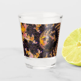 Fraktale Feuersbrunst-Kugel Schnapsglas