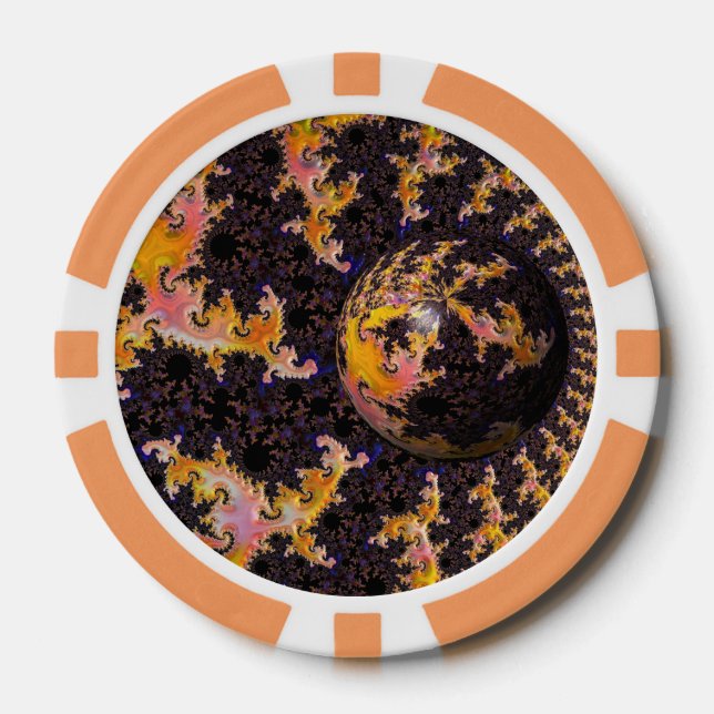 Fraktale Feuersphäre Pokerchips (Vorderseite)
