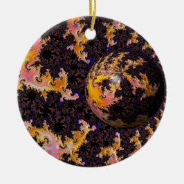 Fraktale Feuersturm-Kugel Keramik Ornament