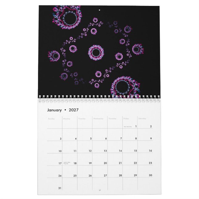 Fraktale für 2015 v2 kalender (Jan 2027)